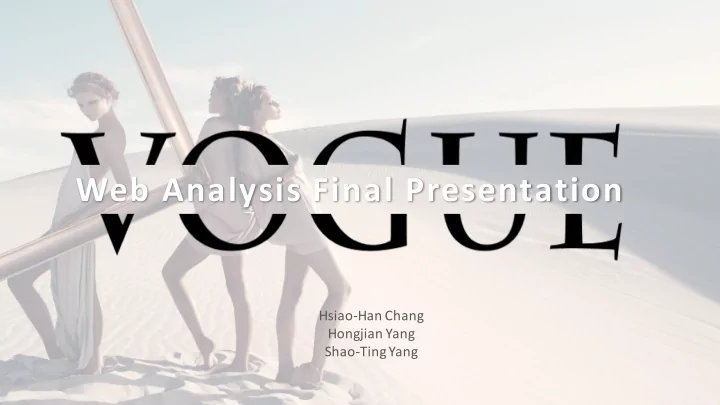 web analysis final presentation