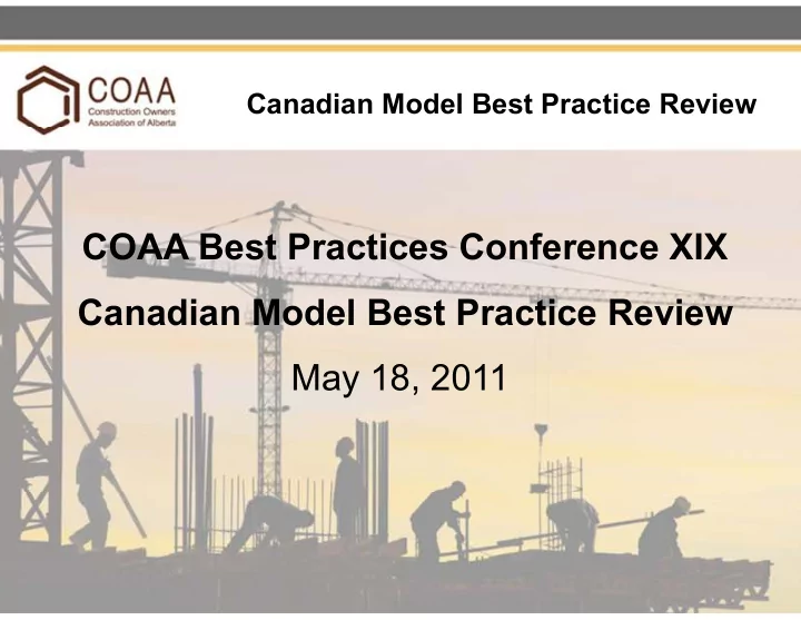 coaa best practices conference xix canadian model best