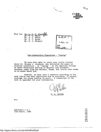 C Grou p Huar d and llerelupmen t Centr e  Note for Dr . L . C . F . Black r~a l Mr . P . L . Shor