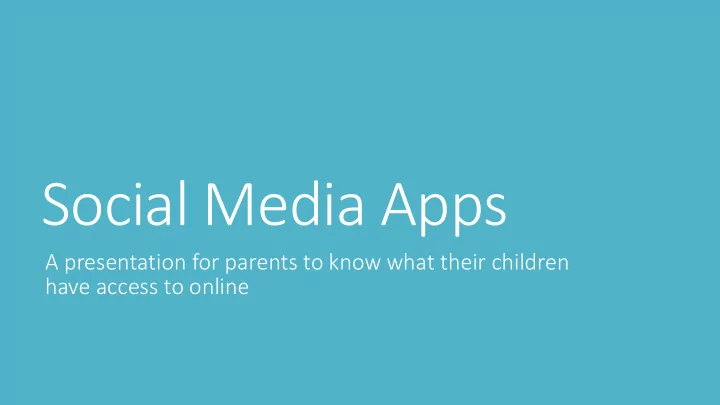 social media apps