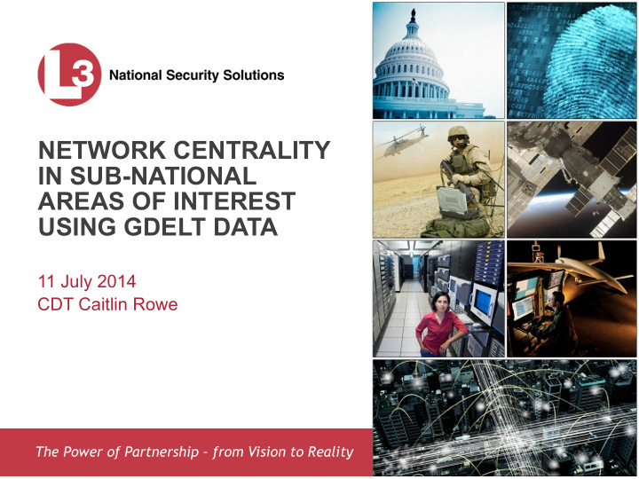 network centrality in sub national areas of interest