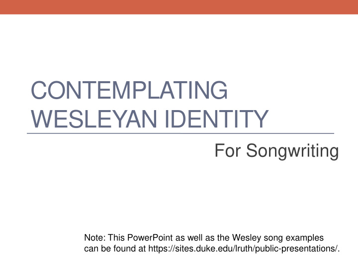 wesleyan identity