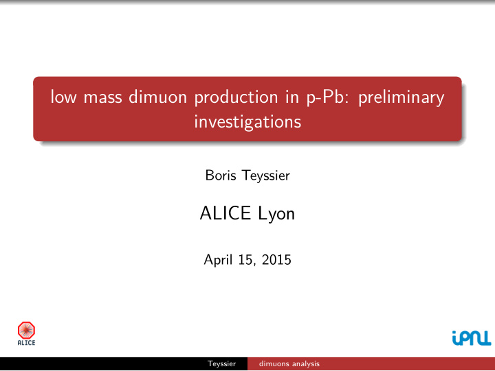 low mass dimuon production in p pb preliminary