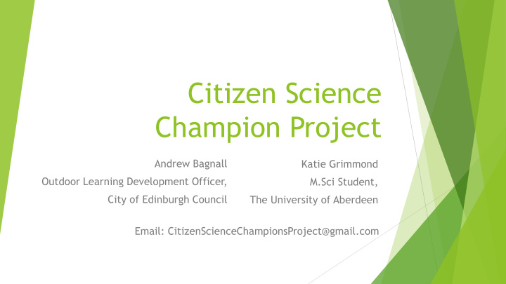 citizen science champion project