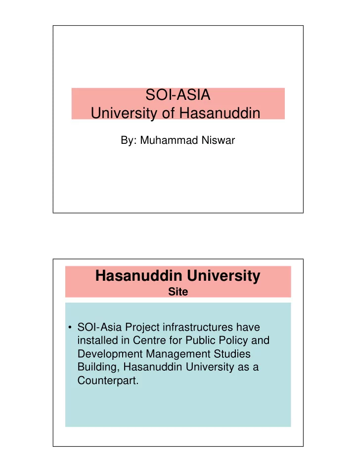 soi asia university of hasanuddin