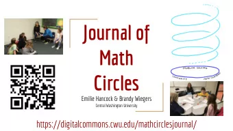 Journal of  Math  Circles  Emilie Hancock &amp; Brandy Wiegers  Central Washington University