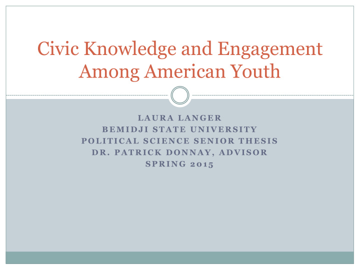civic knowledge and engagement