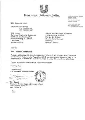 WINNING DECISIVELY  ARISAIG CONSUMER SYMPOSIUM | 26 SEPT 2017  Sanjiv Mehta, CEO &amp; MD  SAFE