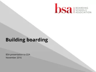 Building boarding  BSA presentation to GSA  November 2016  Boarding value chain  Supply  Service