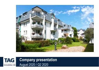 Company presentation  August 2020 / Q2 2020  Content  2  2  I.  TAG overview and strategy  3  II.