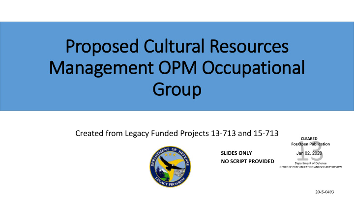 propose sed cu cultural al r res esource ces s management