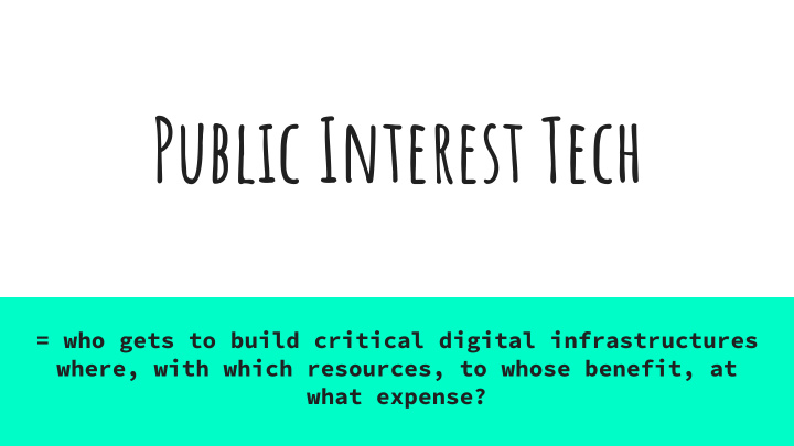 public interest tech