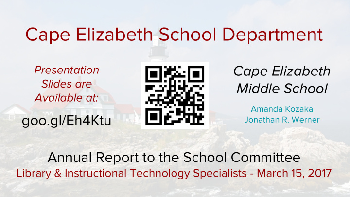cape elizabeth school department