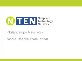 Philanthropy New York  Social Media Evaluation  Introductions  Who are you and what is your big