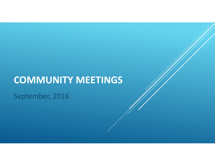 community meetings