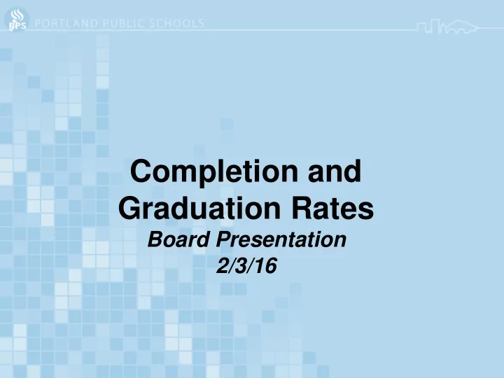 completion and