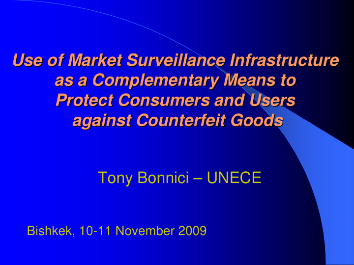 use of market surveillance infrastructure use of market