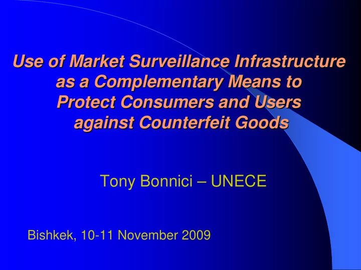 use of market surveillance infrastructure use of market