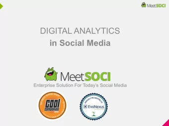 DIGITAL ANALYTICS  in Social Media  Enterprise Solution For Todays Social Media  DIGITAL