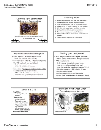 Getting your own permit  Key Facts for Understanding CTS   Start early! It will likely take a