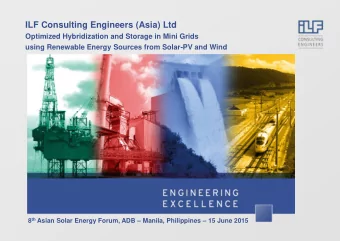 ILF Consulting Engineers (Asia) Ltd  Optimized Hybridization and Storage in Mini Grids  using