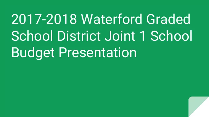 2017 2018 waterford graded school district joint 1 school