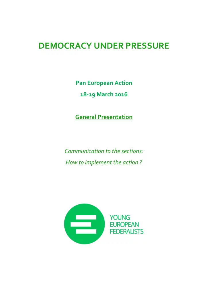 democracy under pressure