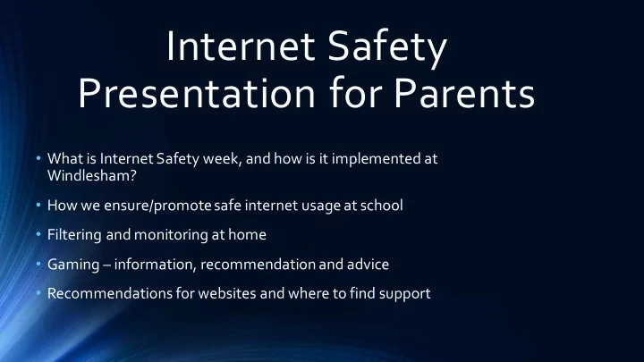 internet safety presentation for parents