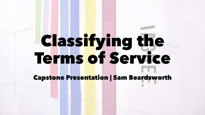 classifying the terms of service
