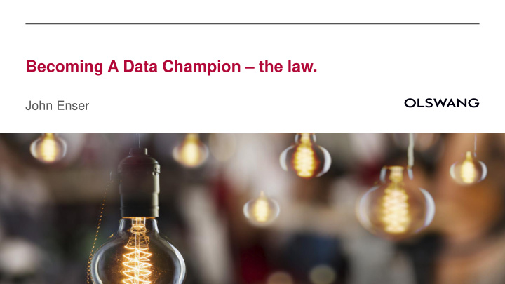 becoming a data champion the law