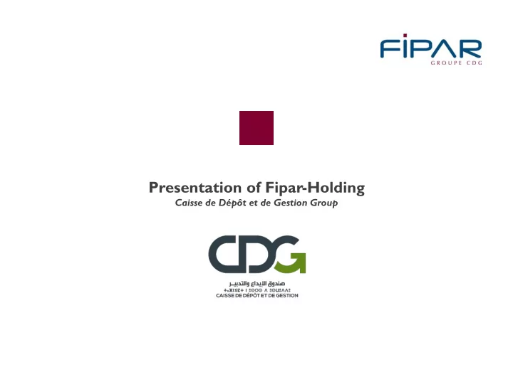 presentation of fipar holding