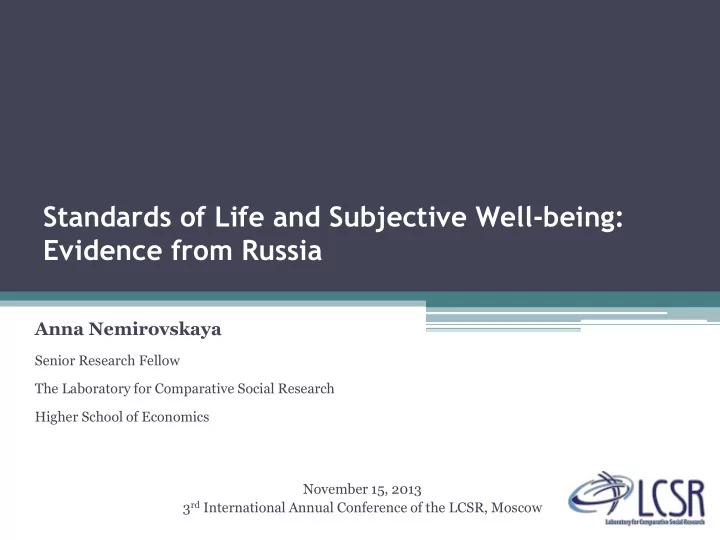 evidence from russia
