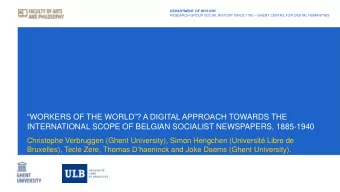 WORKERS OF THE WORLD ? A DIGITAL APPROACH TOWARDS THE  INTERNATIONAL SCOPE OF BELGIAN