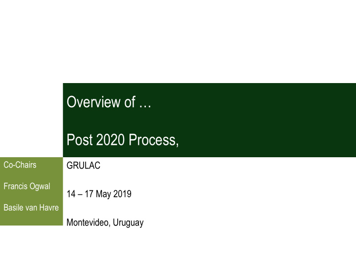 post 2020 process