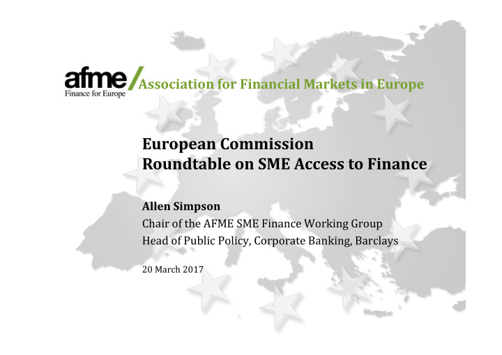 european commission roundtable on sme access to finance