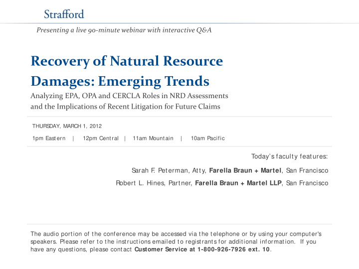 recovery of natural resource damages emerging trends