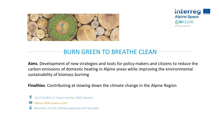 burn green to breathe clean