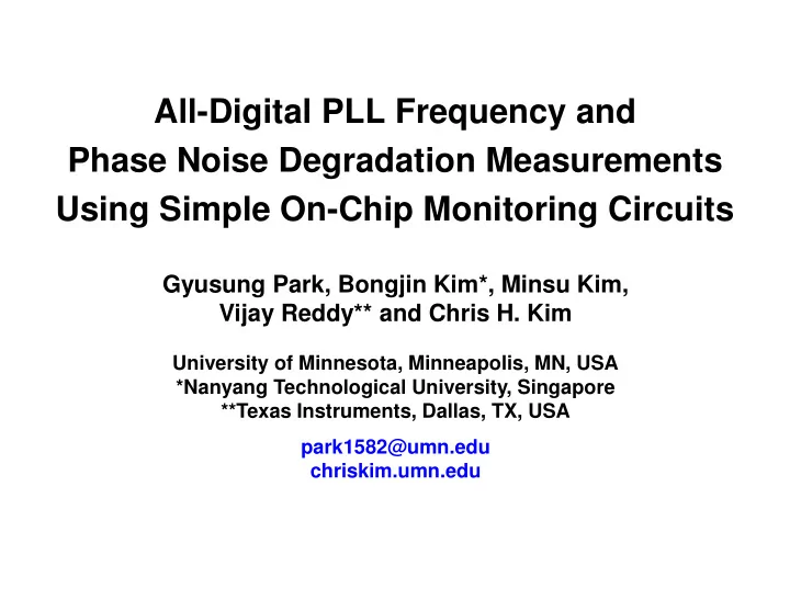 all digital pll frequency and phase noise degradation