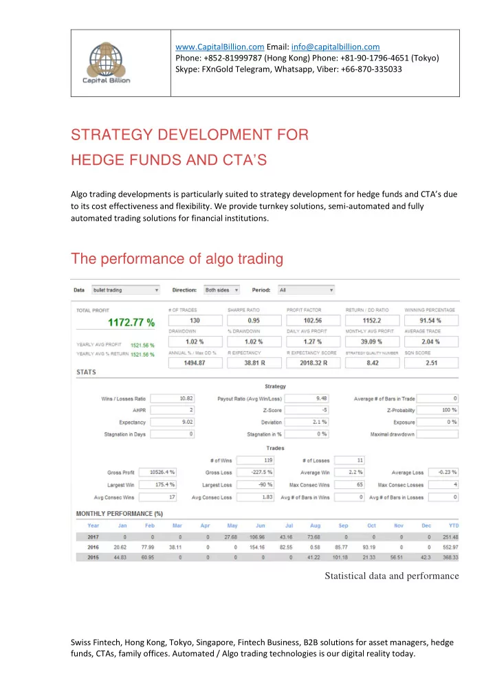 strategy development for hedge funds and cta s
