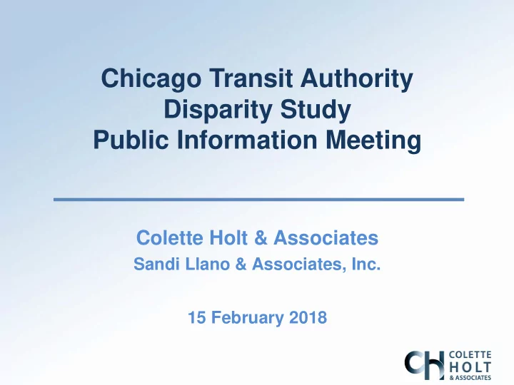 chicago transit authority disparity study public