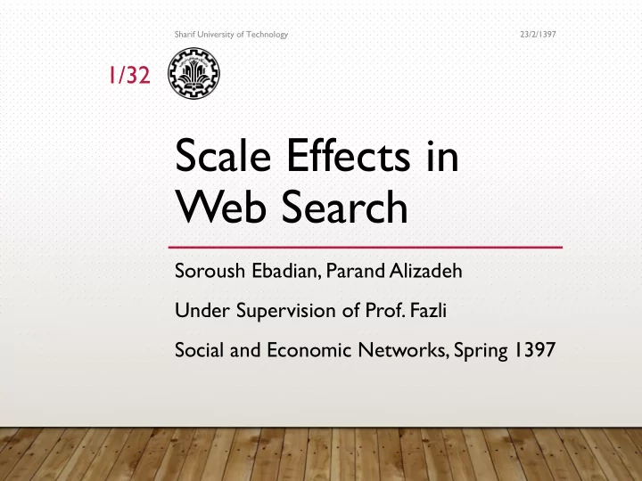scale effects in web search