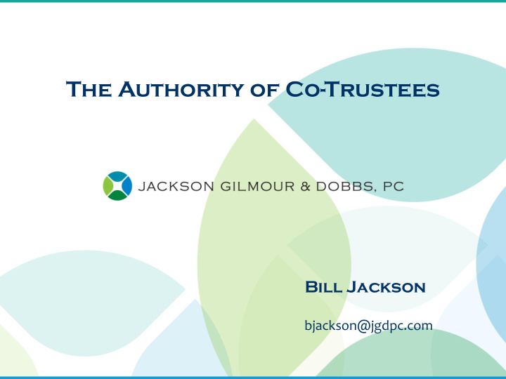 the authority of co trustees