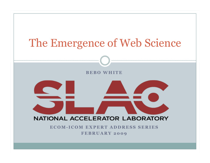 the emergence of web science