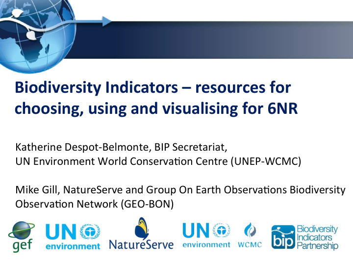 biodiversity indicators resources for