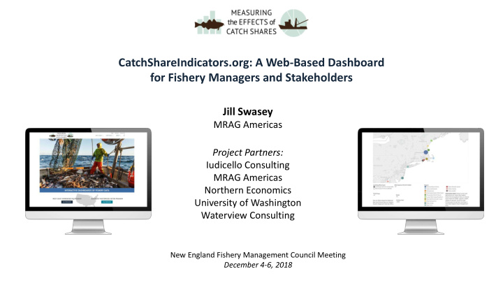 for fishery managers and stakeholders