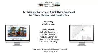 for Fishery Managers and Stakeholders  Jill Swasey  MRAG Americas  Project Partners:  Iudicello
