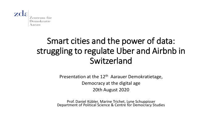 smart cit cities and th the power of of data str trugg
