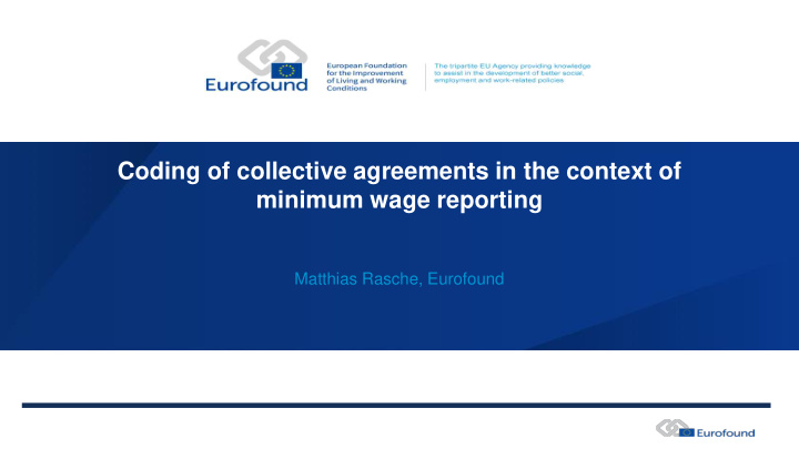 coding of collective agreements in the context of minimum