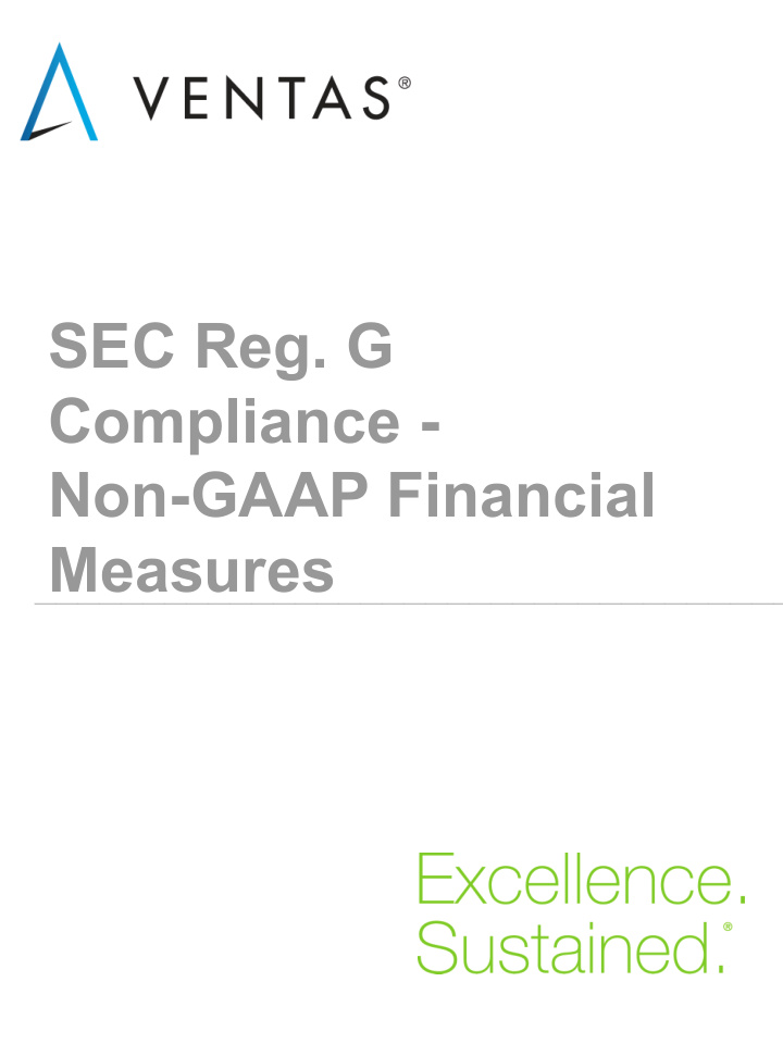 sec reg g compliance non gaap financial measures