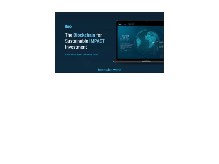 the blockchain for sustainable impact investment